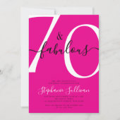 Invitation Soixante-dix ans et Fabuleux Script 70e Anniversai (Devant)