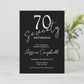 Invitation Soixante-dix ans et Fabuleux Script Noir 70e Anniv (Debout devant)