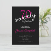 Invitation Soixante-dix ans et Fabuleux Script Noir 70e Anniv (Debout devant)