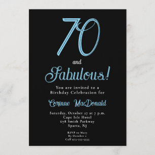 Invitation Soixante-dix ans et Incroyable 70e Anniversaire