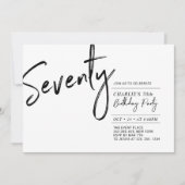 Invitation Soixante-Dix | Black & White Modern 70th Birthday  (Devant)