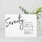 Invitation Soixante-Dix | Black & White Modern 70th Birthday  (Debout devant)