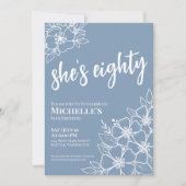 Invitation Soixante-dix Blue 80th Birthday Party (Devant)