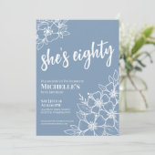 Invitation Soixante-dix Blue 80th Birthday Party (Debout devant)