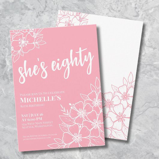 Invitation Soixante-dix Blush Pink fête d'anniversaire