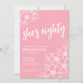 Invitation Soixante-dix Blush Pink fête d'anniversaire (Devant)