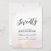 Invitation Soixante-Dix | Couleur d'eau minimale de la fête d (Devant)