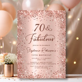 Invitation Soixante-dix et fabuleux Chic Rose Gold 70e annive