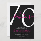 Invitation Soixante-dix et Fabuleux Script 70e Anniversaire N (Devant)