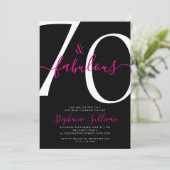 Invitation Soixante-dix et Fabuleux Script 70e Anniversaire N (Debout devant)
