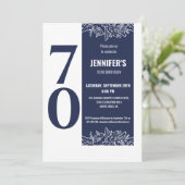 Invitation Soixante-dix Floral Elégant 70e Anniversaire (Debout devant)