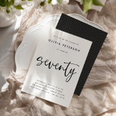 Invitation Soixante-dix moderne B&W 70e Anniversaire Typograp