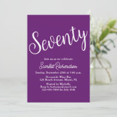 Invitation Soixante-dix Script Automne violet 70e fête d'anni (Debout devant)