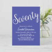 Invitation Soixante-dix Script Lavender Purple 70e fête d'ann (Debout devant)