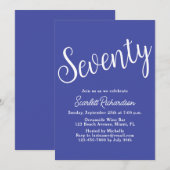 Invitation Soixante-dix Script Lavender Purple 70e fête d'ann (Devant / Derrière)