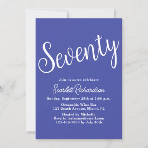 Invitation Soixante-dix Script Lavender Purple 70e fête d'ann