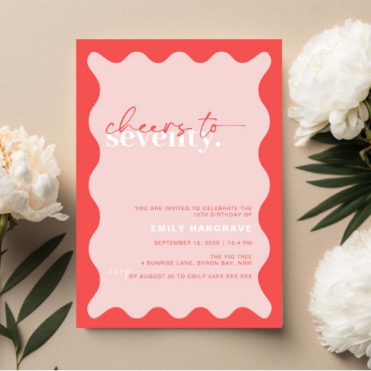 Invitation Soixante-dix-septième fête d'anniversaire