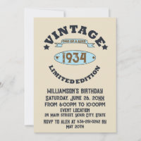 Soixante-dix vintage 90e anniversaire personnalisé