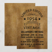 Invitation Soixante-dix vintages 70e anniversaire personnalis (Devant / Derrière)