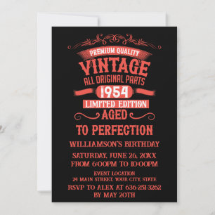 Invitation Soixante-dix vintages 70e anniversaire personnalis