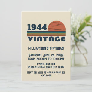 Invitation Soixante-dix vintages fête du 80e anniversaire