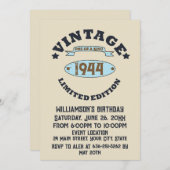 Invitation Soixante-dix vintages fête du 80e anniversaire (Devant / Derrière)