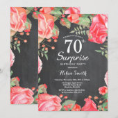 Invitation Soixante-dixième anniversaire de surprise florale (Devant / Derrière)