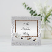 Invitation Soixante-dixième anniversaire encadré d'élégance (Debout devant)