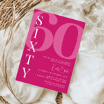 Invitation Soixante-dixième anniversaire minimaliste rose<br><div class="desc">Cette invitation minimaliste à la fête du 30ème anniversaire de typographie est parfaite pour une fête d'anniversaire moderne. Le design simple présente une police blanche classique sur arrière - plan rose. Personnalisable dans n'importe quelle couleur. Gardez le design minimal et élégant, en l'état, ou personnalisez-le en ajoutant vos propres graphiques...</div>