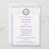 Invitation soixante-dixième Damassé de lavande d'invitations (Dos)