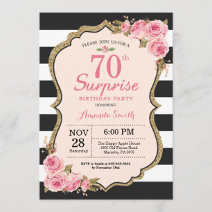 Invitation Soixante-dixième fête d'anniversaire de surprise