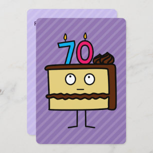 Invitation soixante-dixième Gâteau d'anniversaire avec des