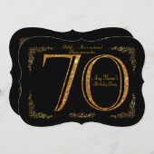 Invitation soixante-dixième, Gatsby de fête d'anniversaire (Devant / Derrière)