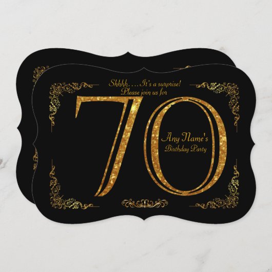 Invitation soixante-dixième, Gatsby de fête d'anniversaire (Devant / Derrière)