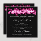 Invitation Soixante-dixième lumières élégantes de Bokeh de (Devant / Derrière)