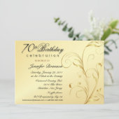 Invitation soixante-dixième Or d'invitations de fête (Debout devant)