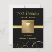 Invitation soixante-dixième Or noir formel d'invitations de (Devant)