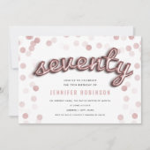 Invitation soixante-dixième Parties scintillantes roses de (Devant)