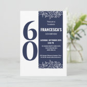 Invitation Soixante élégante Florale 60e fête d'anniversaire (Debout devant)