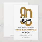 Invitation Soixante et élégant Gold Black 80th Birthday Party (Devant / Derrière)