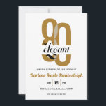 Invitation Soixante et élégant Gold Black 80th Birthday Party<br><div class="desc">Marquez cette extraordinaire étape dans le style avec l'Invitation de la Soirée et Elégante Gold Black 80th Birthday Party. Ce design est orné de lettres dorées audacieuses sur un arrière - plan noir profond, créant un look saisissant et sophistiqué, parfait pour honorer la 80ème année d’un être cher. Son agencement...</div>