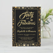 Invitation Soixante et fabuleux Black Gold 60e fête d'anniver (Debout devant)