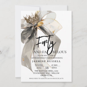 Invitation Soixante et fabuleux Bow fête d'anniversaire pour