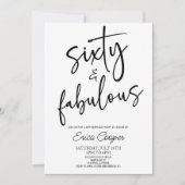 Invitation Soixante et fabuleux Minimal 60e fête d'anniversai (Devant)