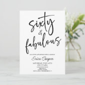 Invitation Soixante et fabuleux Minimal 60e fête d'anniversai (Debout devant)