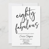 Invitation Soixante et fabuleux minimal 80e fête d'anniversai (Devant)