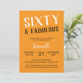 Invitation Soixante et fabuleux Orange 60e anniversaire (Debout devant)
