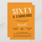 Invitation Soixante et fabuleux Orange 60e anniversaire (Devant / Derrière)