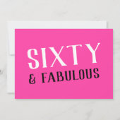 Invitation Soixante et fabuleux rose 60e anniversaire (Dos)