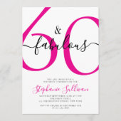 Invitation Soixante et Fabuleux Script Fête d'anniversaire de (Devant)
